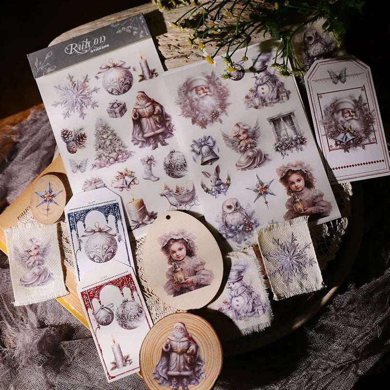 Silver Christmas Rub-On Transfer Stickers