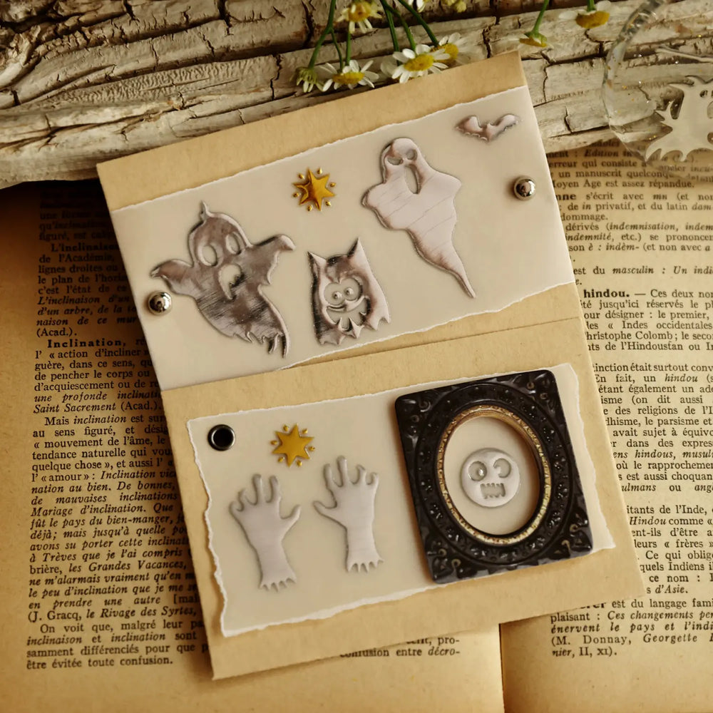 Silver Foil Halloween Transfer Stickers