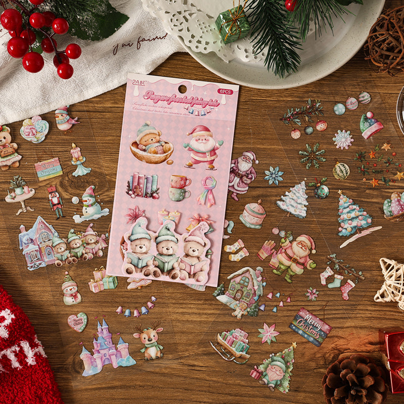 Snowy Night Christmas Stickers