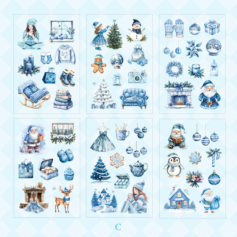Schneenacht Weihnachtsaufkleber