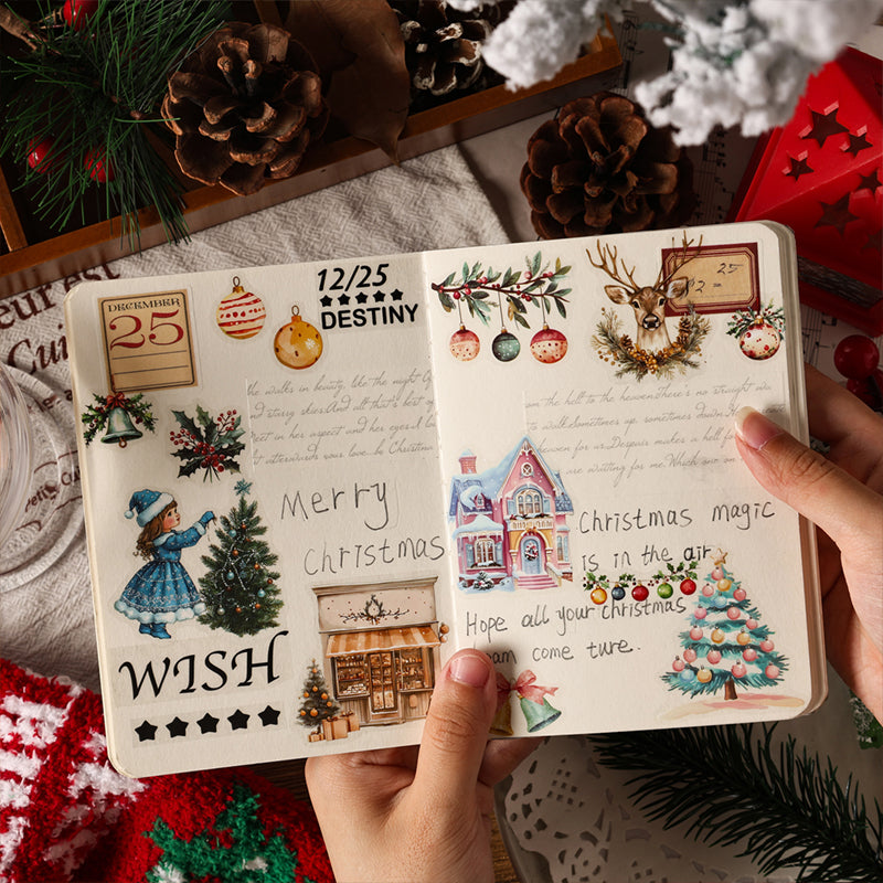 Snowy Night Christmas Stickers