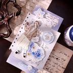 Soft Blue & White Floral Die-Cut Washi & PET Tape