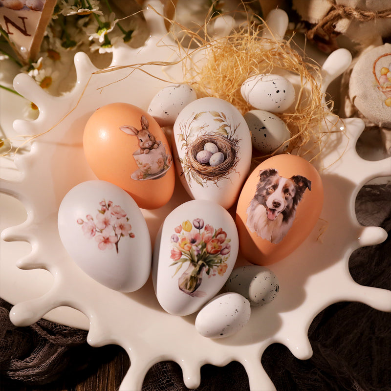 Spring Easter Cute Farm Animals Rub-On Stickers