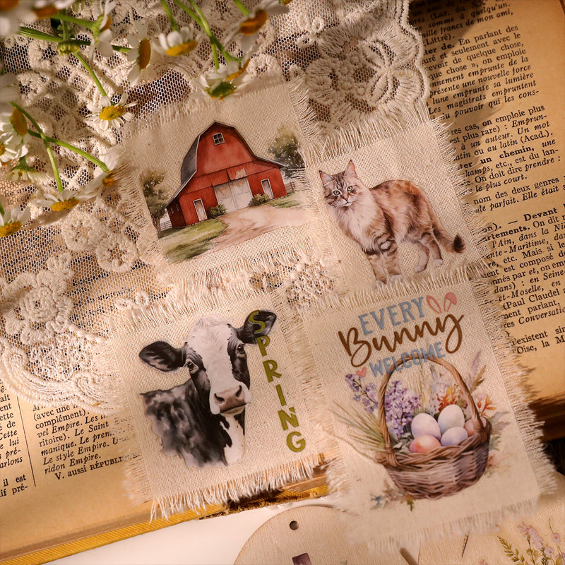 Spring Easter Cute Farm Animals Rub-On Stickers