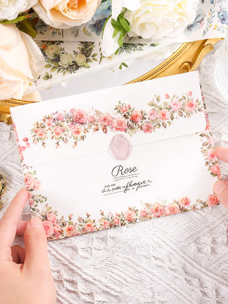 Ruban adhésif décoratif floral printanier à motifs botaniques | Roses