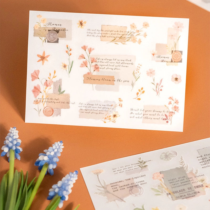 Spring Floral Rub-On Stickers for Journaling | Fresh Vintage PVC Transfers