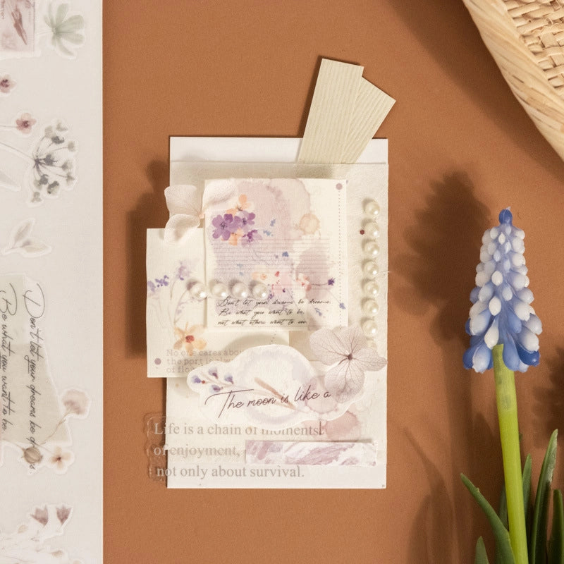 Spring Floral Rub-On Stickers for Journaling | Fresh Vintage PVC Transfers