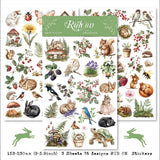 Spring Forest Animals Rub-On Stickers | Owl, Deer & Floral Transfers