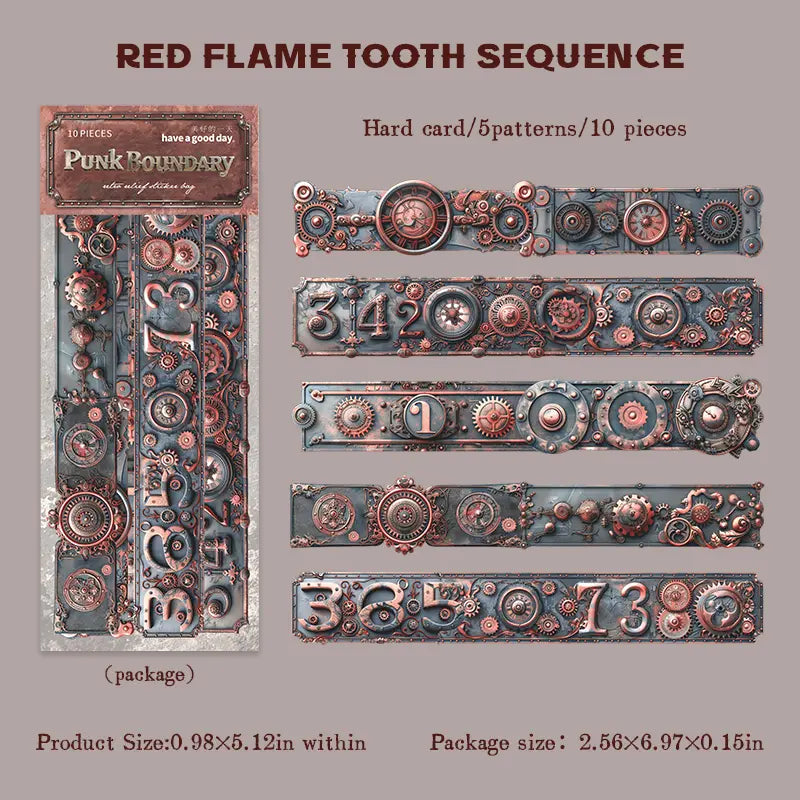 Steampunk Scrapbooking Paper Borders | Embossed Industrial Gear & Clock Frame Decor