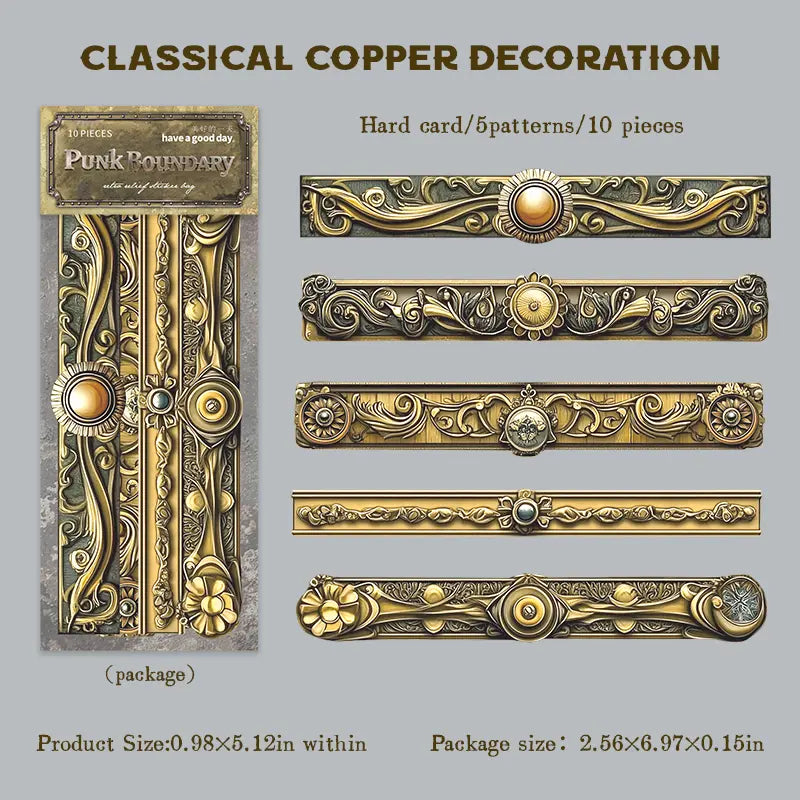 Steampunk Scrapbooking Paper Borders | Embossed Industrial Gear & Clock Frame Decor