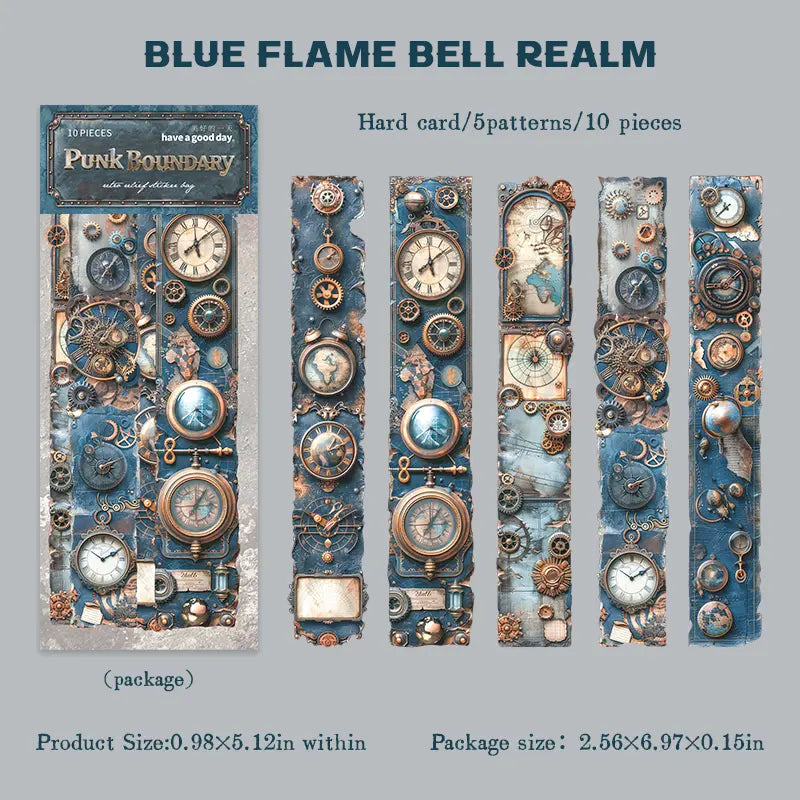 Steampunk Scrapbooking Paper Borders | Embossed Industrial Gear & Clock Frame Decor