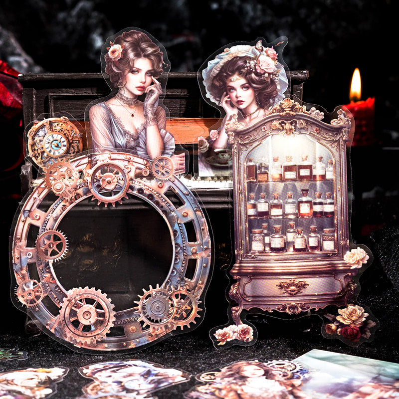 Steampunk & Victorian Deco PET Sticker Set for Journaling