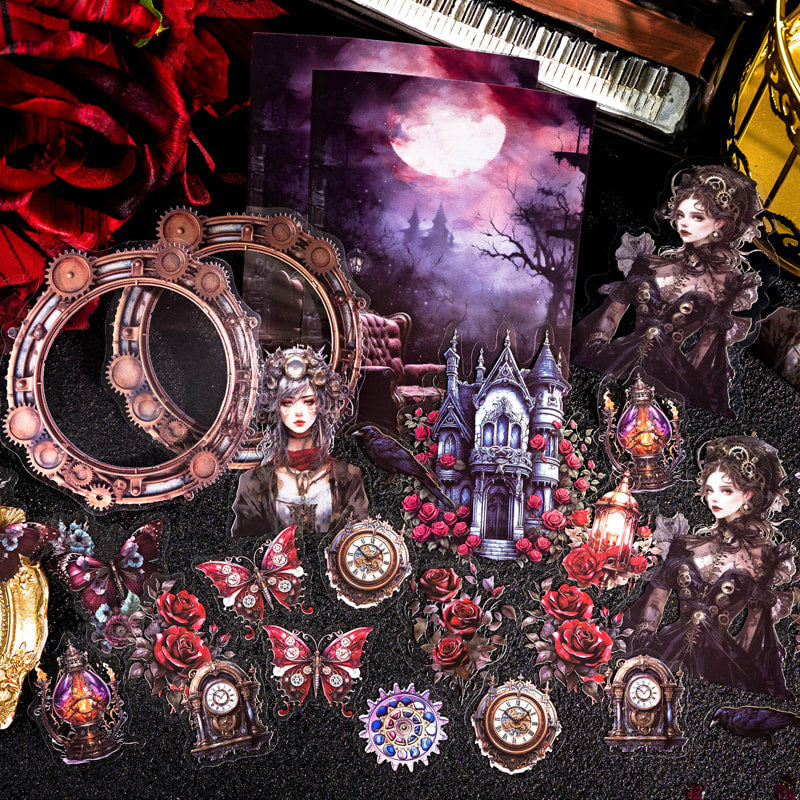 Ensemble d’autocollants PET Steampunk & Décor Victorien pour Journal