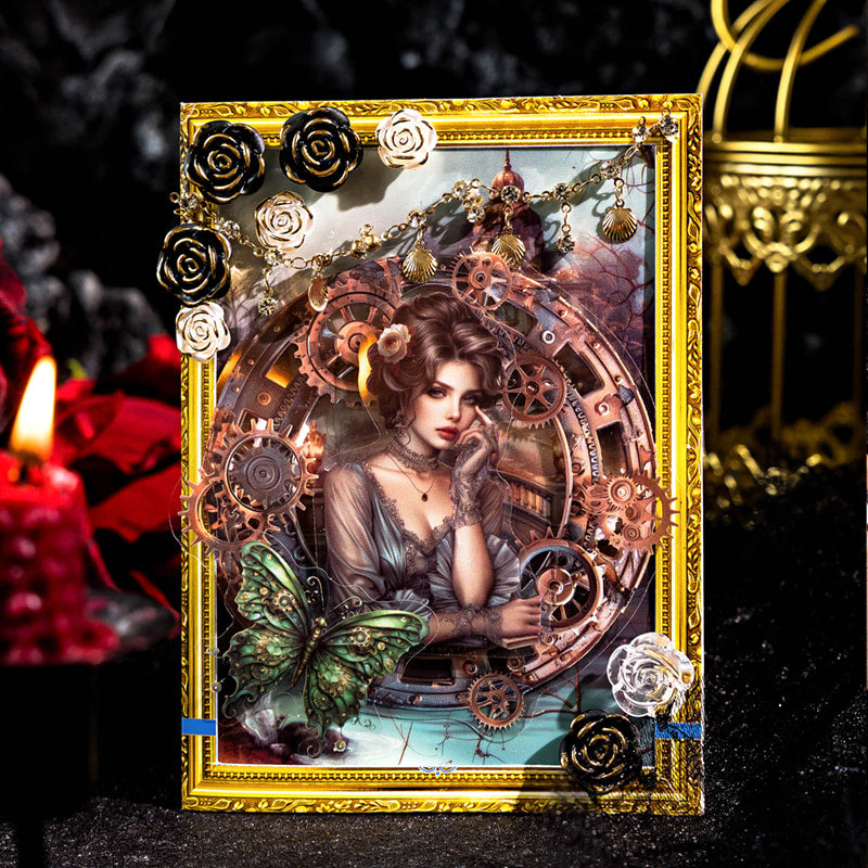 Ensemble d’autocollants PET Steampunk & Décor Victorien pour Journal