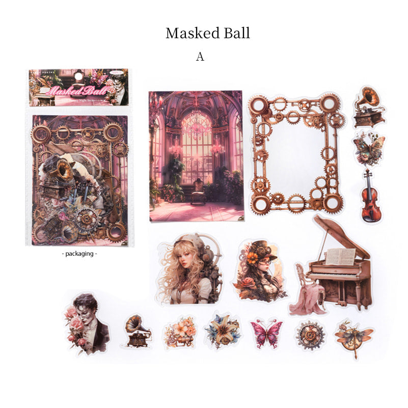 Ensemble d’autocollants PET Steampunk & Décor Victorien pour Journal