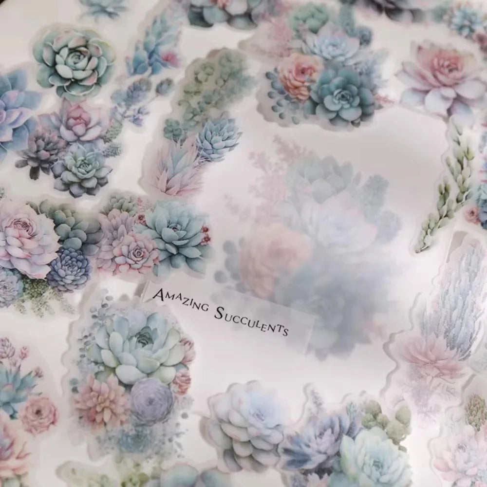 Succulent Vellum Stickers | Matte Botanical Journaling