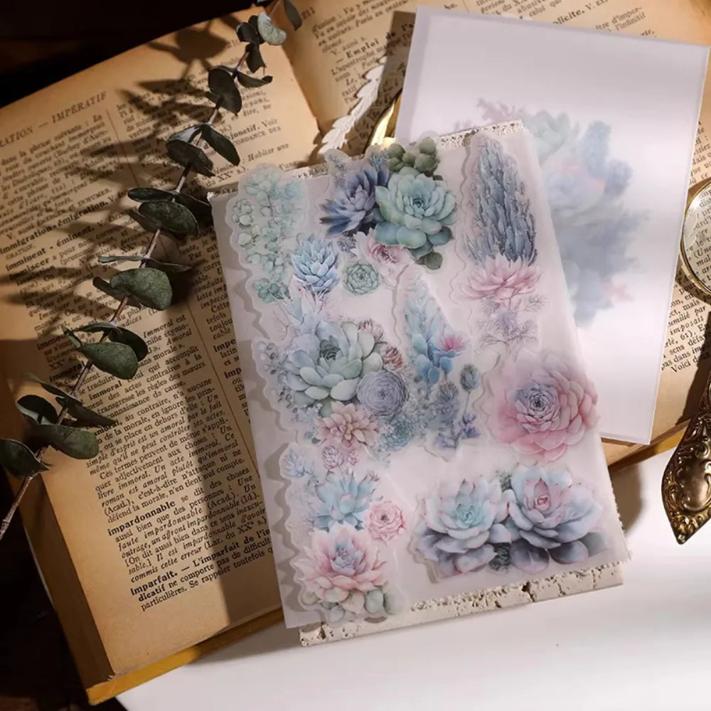 Succulent Vellum Stickers | Matte Botanical Journaling