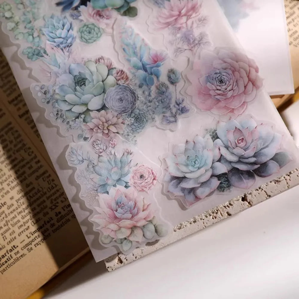 Succulent Vellum Stickers | Matte Botanical Journaling