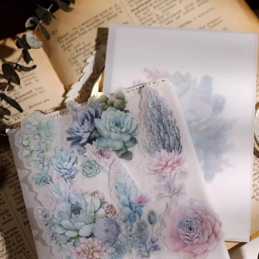Succulent Vellum Stickers | Matte Botanical Journaling