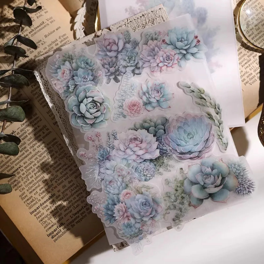 Succulent Vellum Stickers | Matte Botanical Journaling