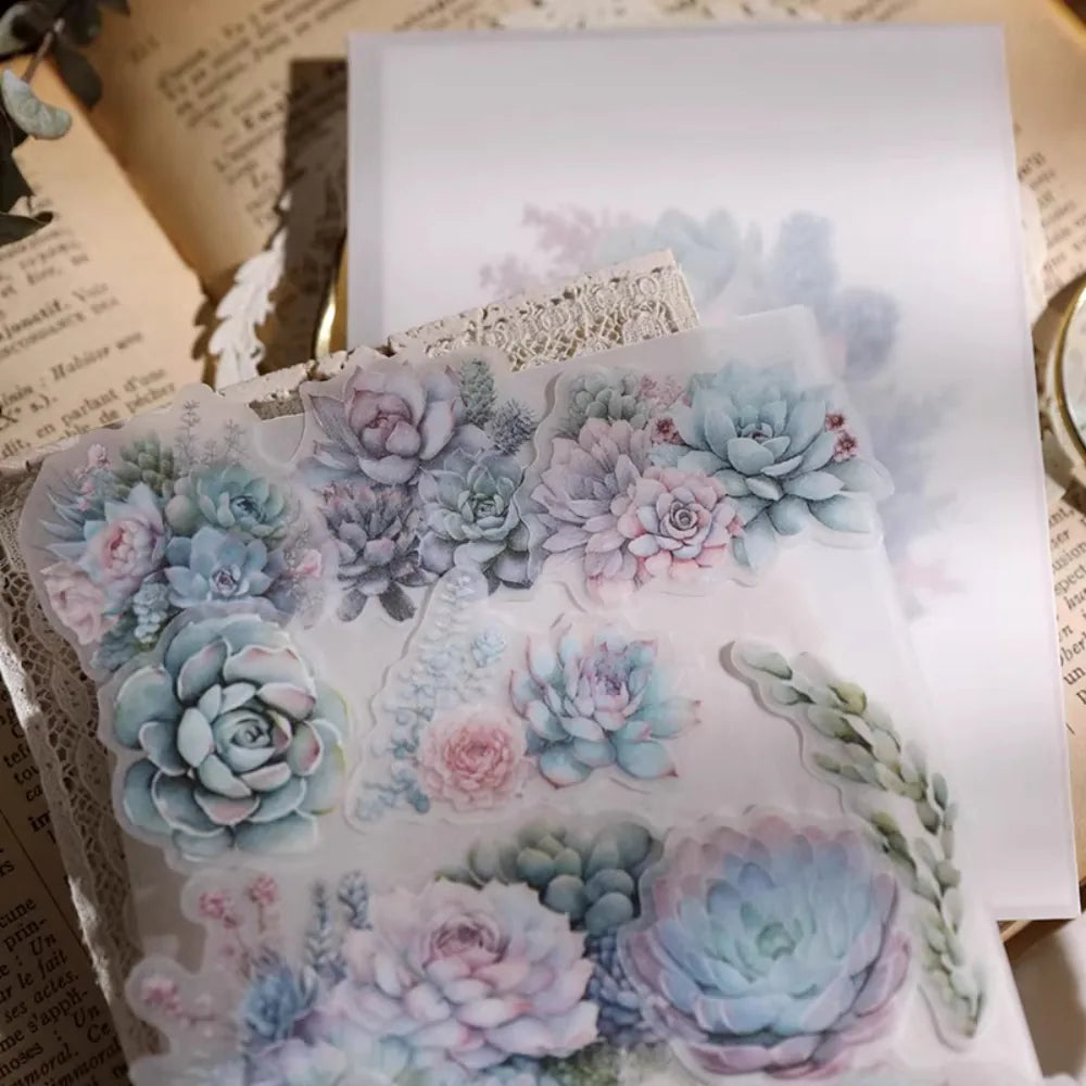 Succulent Vellum Stickers | Matte Botanical Journaling