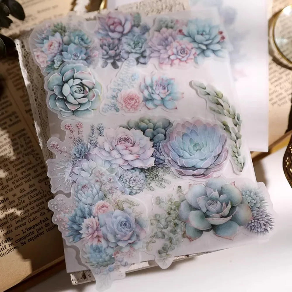 Succulent Vellum Stickers | Matte Botanical Journaling
