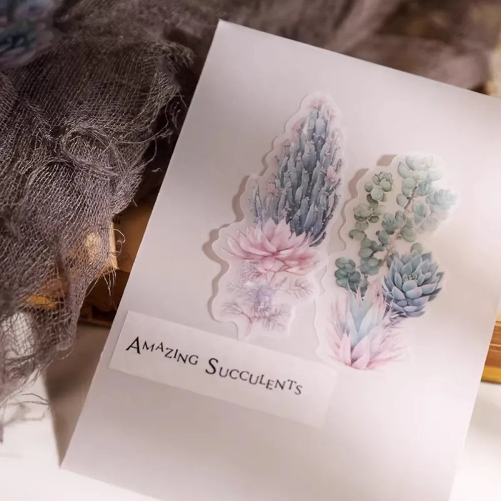 Succulent Vellum Stickers | Matte Botanical Journaling