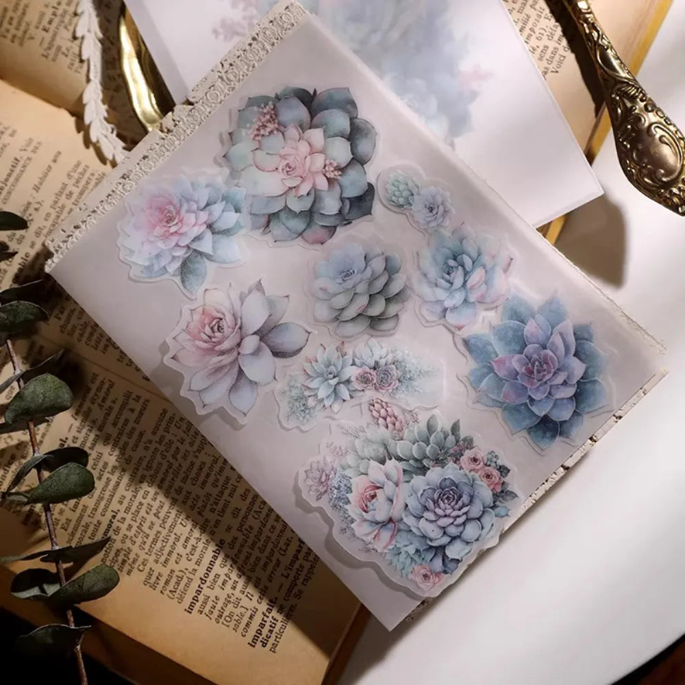 Succulent Vellum Stickers | Matte Botanical Journaling