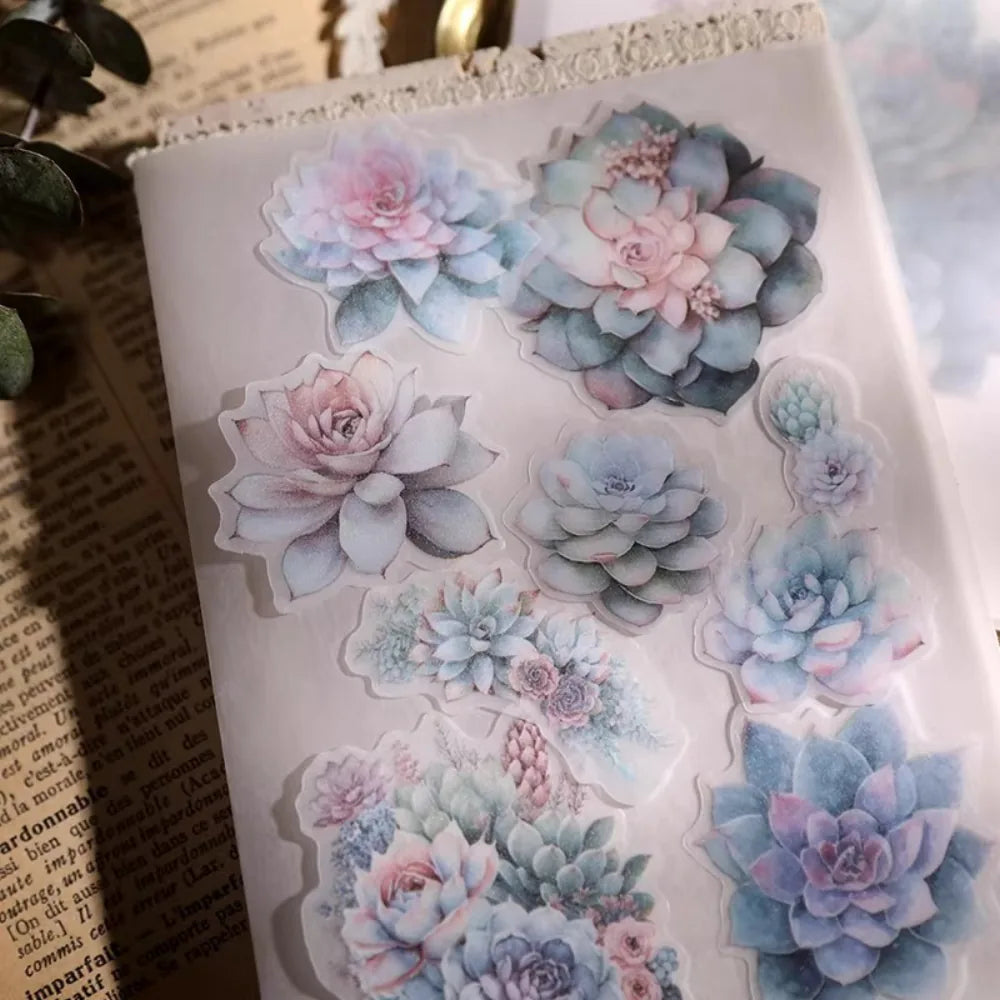 Succulent Vellum Stickers | Matte Botanical Journaling