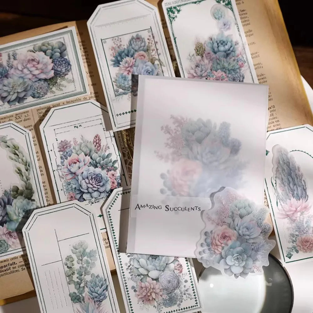 Succulent Vellum Stickers | Matte Botanical Journaling
