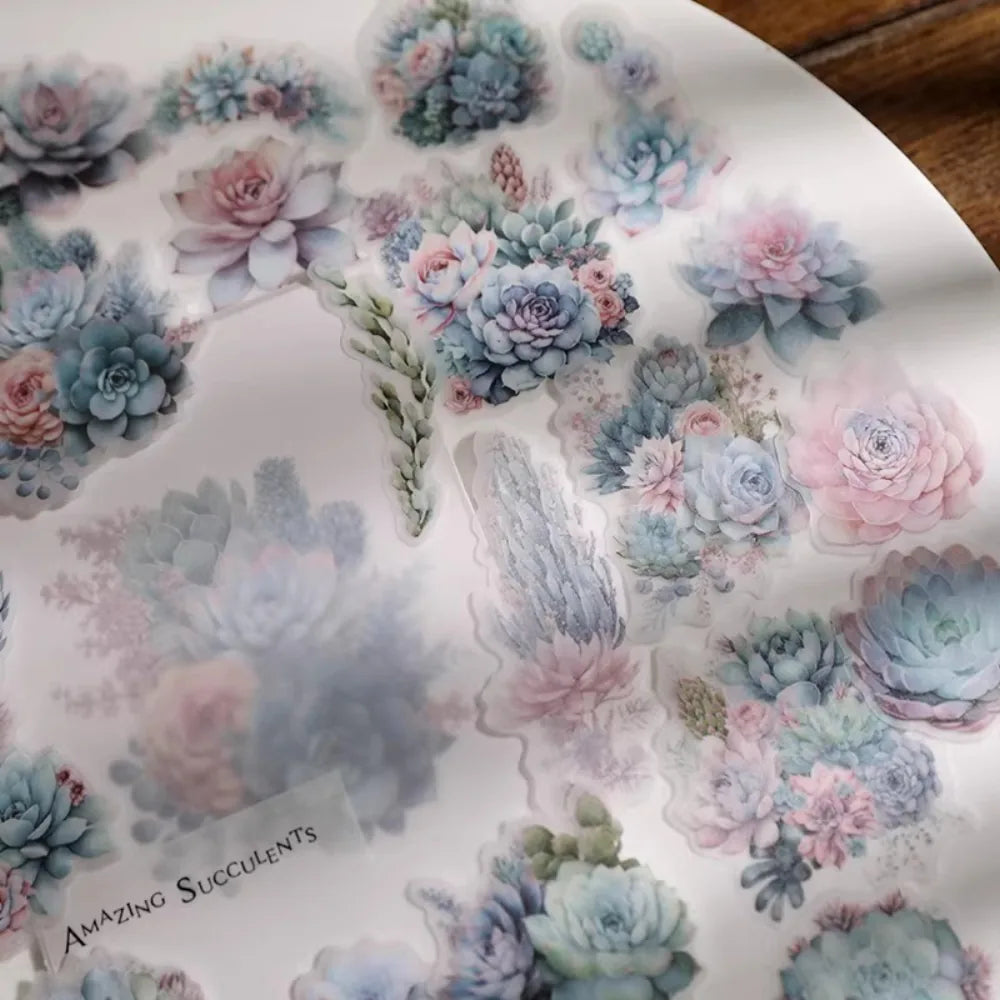 Succulent Vellum Stickers | Matte Botanical Journaling