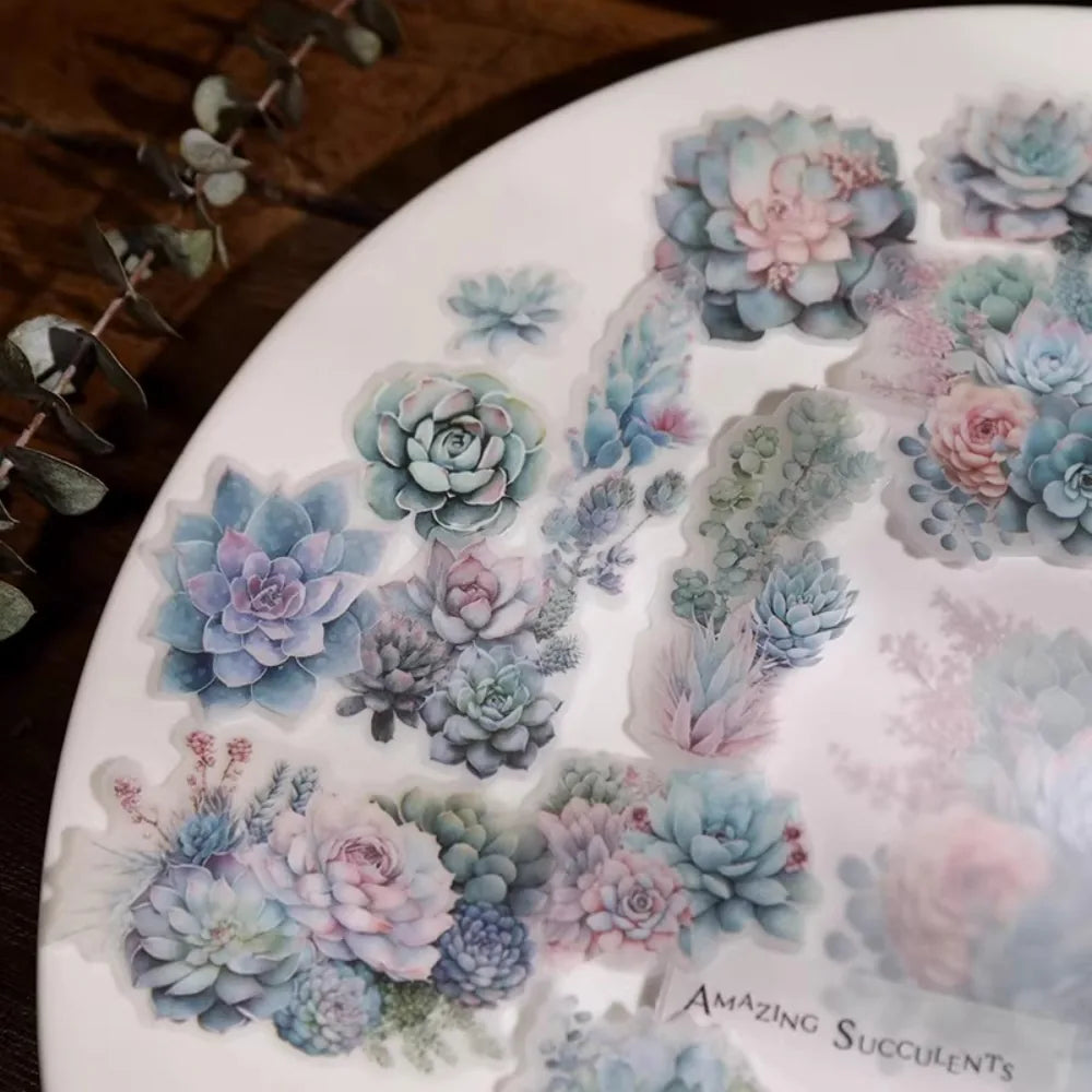 Succulent Vellum Stickers | Matte Botanical Journaling
