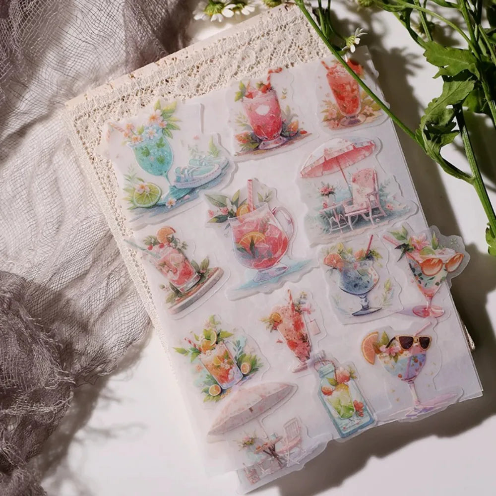 Sommerreise-Pergamentsticker – Ephemera-Sticker