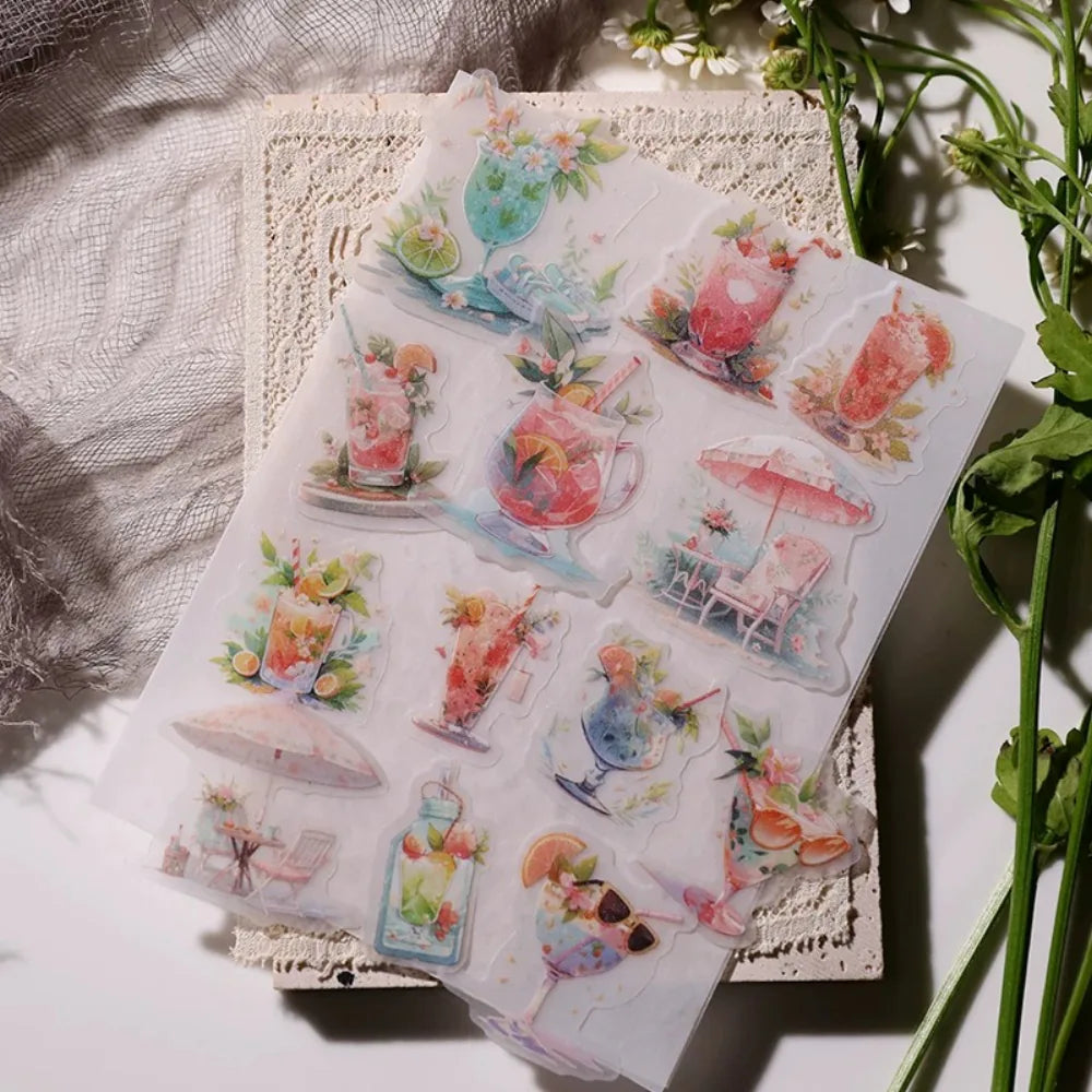 Summer Travel Vellum Stickers – Ephemera Sticker