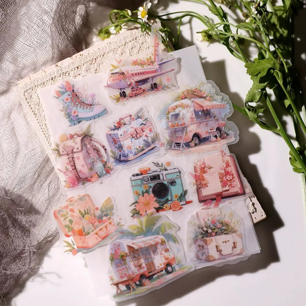 Sommerreise-Pergamentsticker – Ephemera-Sticker