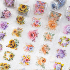 Ruban PET à motif floral de rose et de tournesol