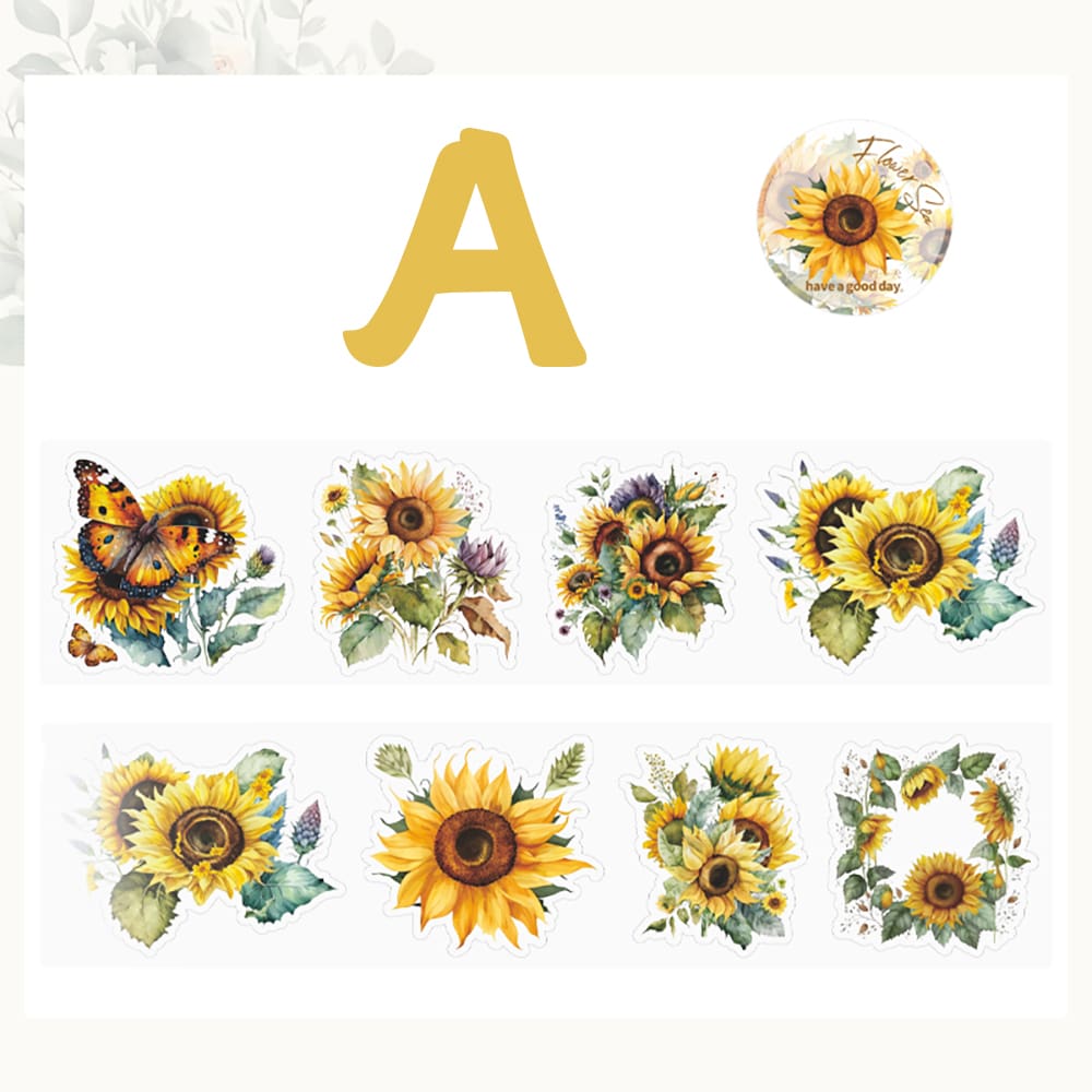 Sunflower Rose Floral PET Tape