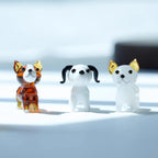 Figurines en Verre Soufflé Artisanales – Corgi Décoratif pour Bureau, Idée Cadeau