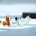 Figurines en Verre Soufflé Artisanales – Corgi Décoratif pour Bureau, Idée Cadeau