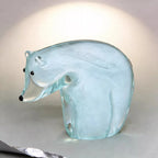 Petite figurine d'ours polaire en verre – Animal en verre fait main par un artisan