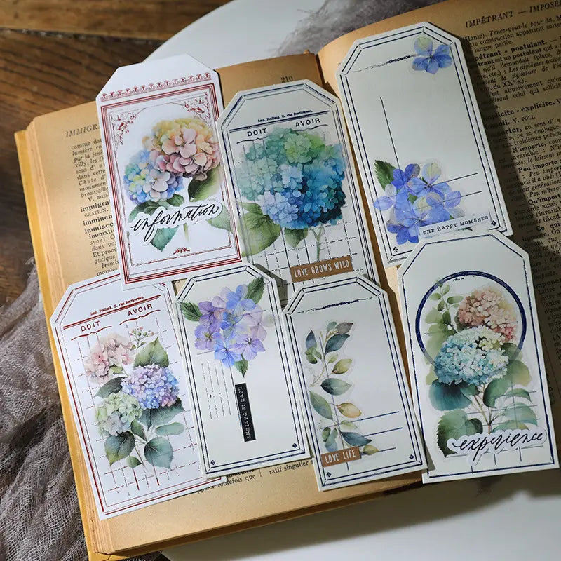 Translucent Hydrangea Vellum Stickers | Soft Botanical Floral Journaling Set