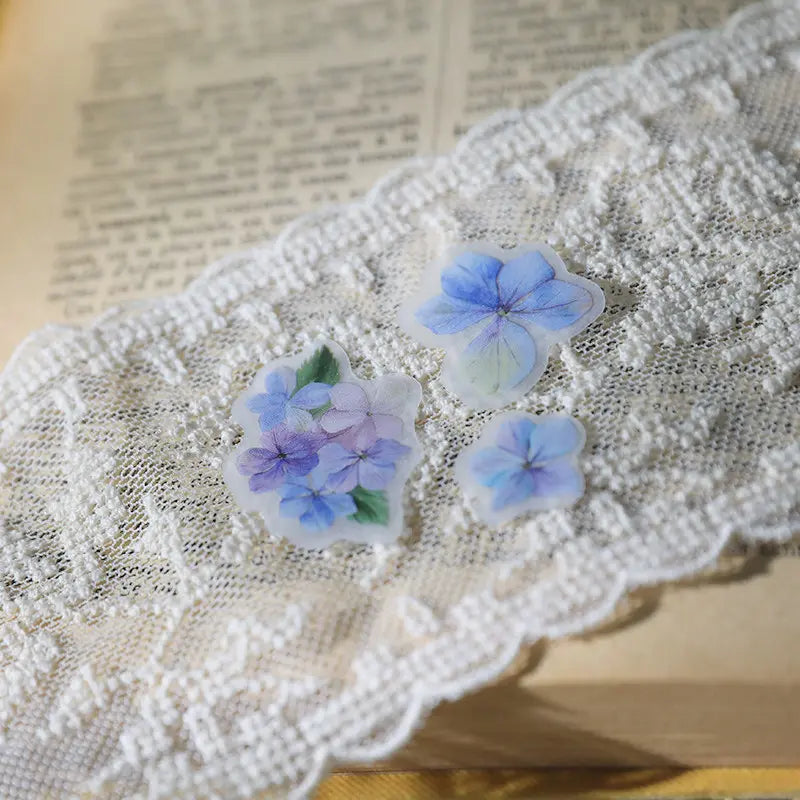 Translucent Hydrangea Vellum Stickers | Soft Botanical Floral Journaling Set