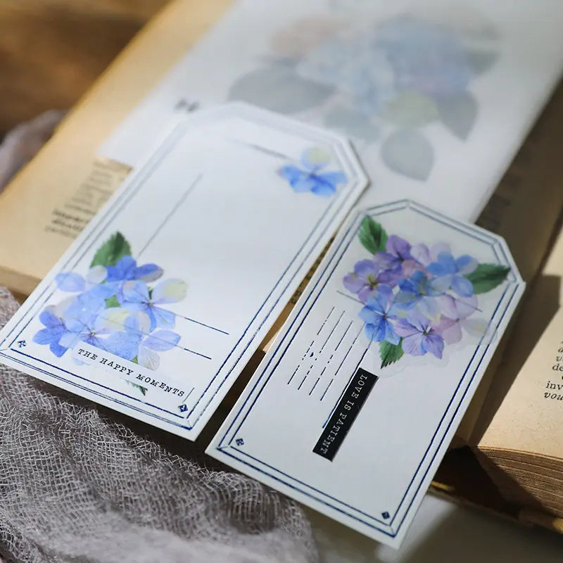 Translucent Hydrangea Vellum Stickers | Soft Botanical Floral Journaling Set