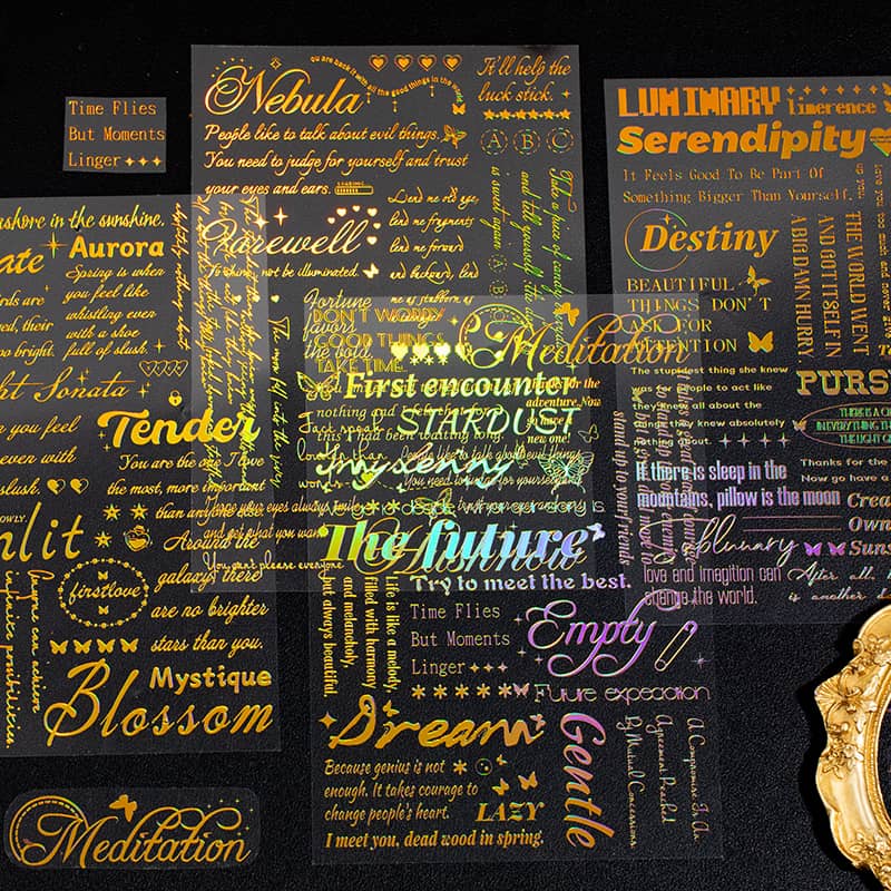 Autocollants de texte transparents pour scrapbooking