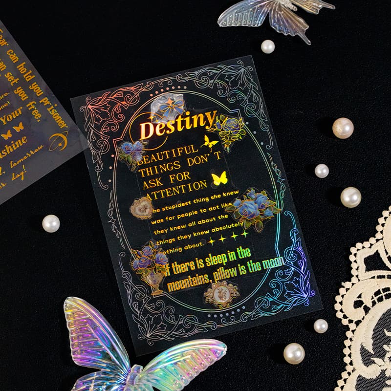 Autocollants de texte transparents pour scrapbooking