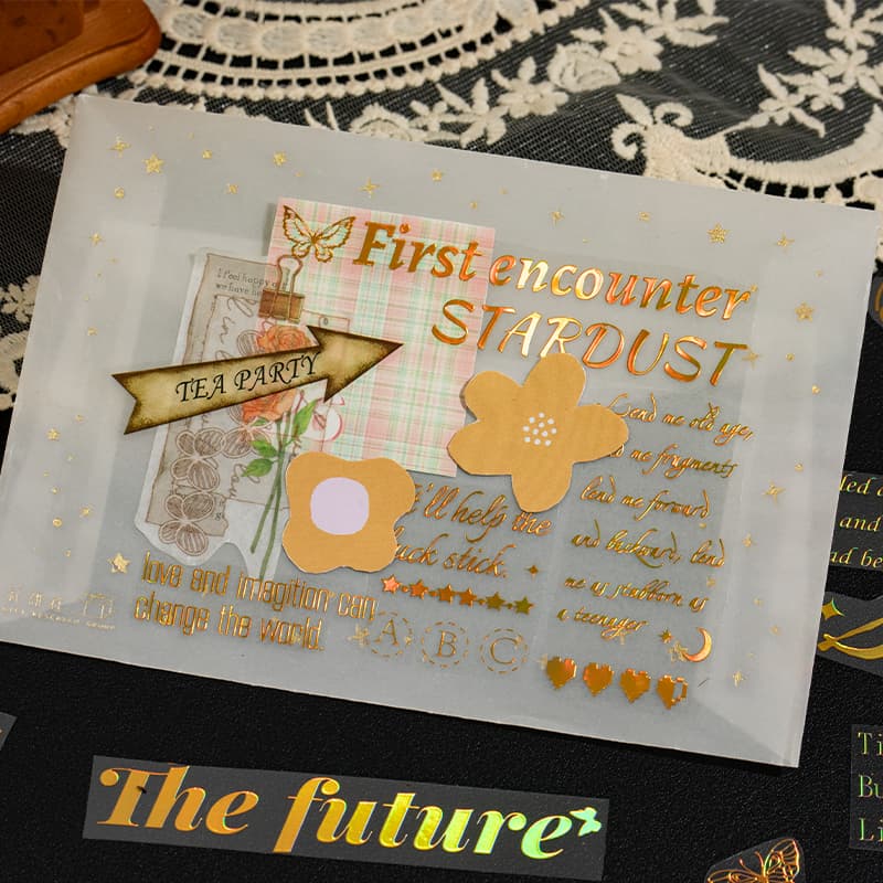 Autocollants de texte transparents pour scrapbooking