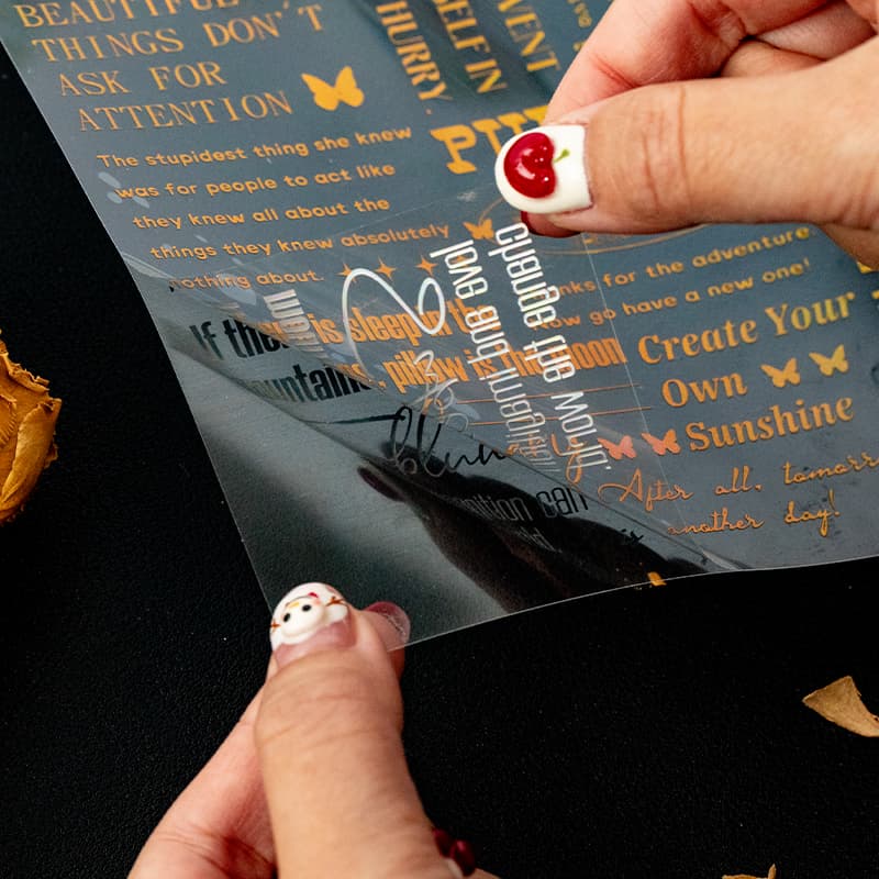 Autocollants de texte transparents pour scrapbooking