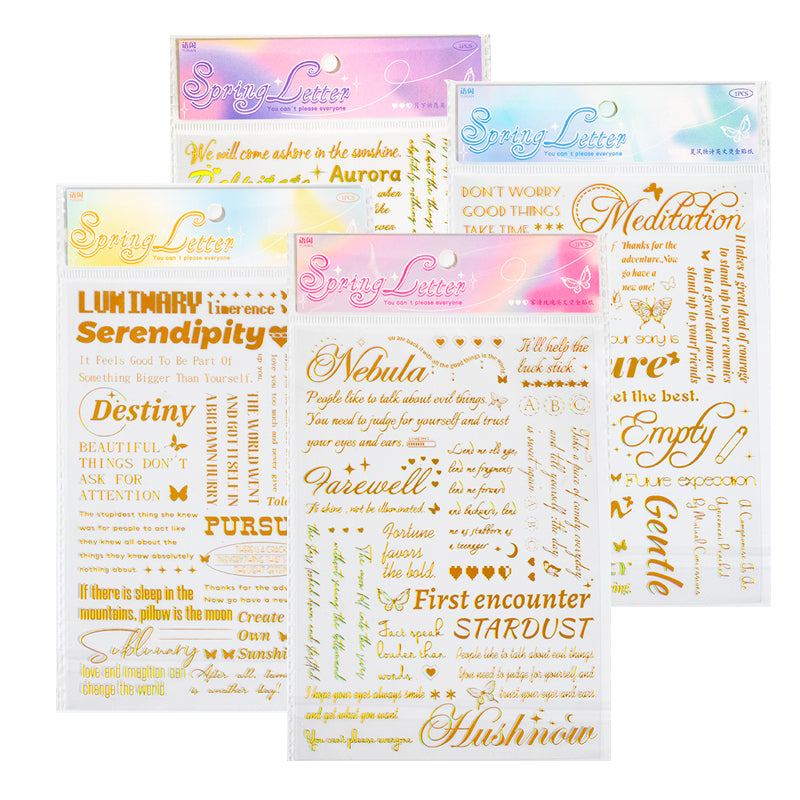 Autocollants de texte transparents pour scrapbooking