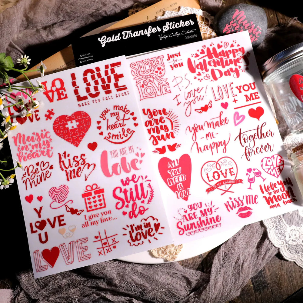 Valentinstag Kristall-Transferaufkleber | für Tassen, Karten & Geschenke