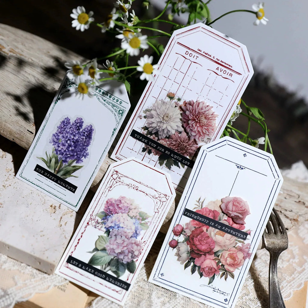 Vellum Floral Stickers – Botanical Sticker Pack Iris, Peony
